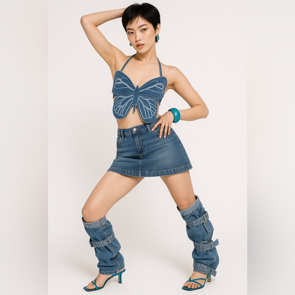 Ann Taylor Dresses & Skirts - Ann Taylor Loft Light Wash Denim Jean Mini Skirt With Four Pockets - Size 31/12